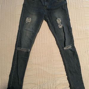 WOMENS RIPPED SKINNY JEANS (size:11)